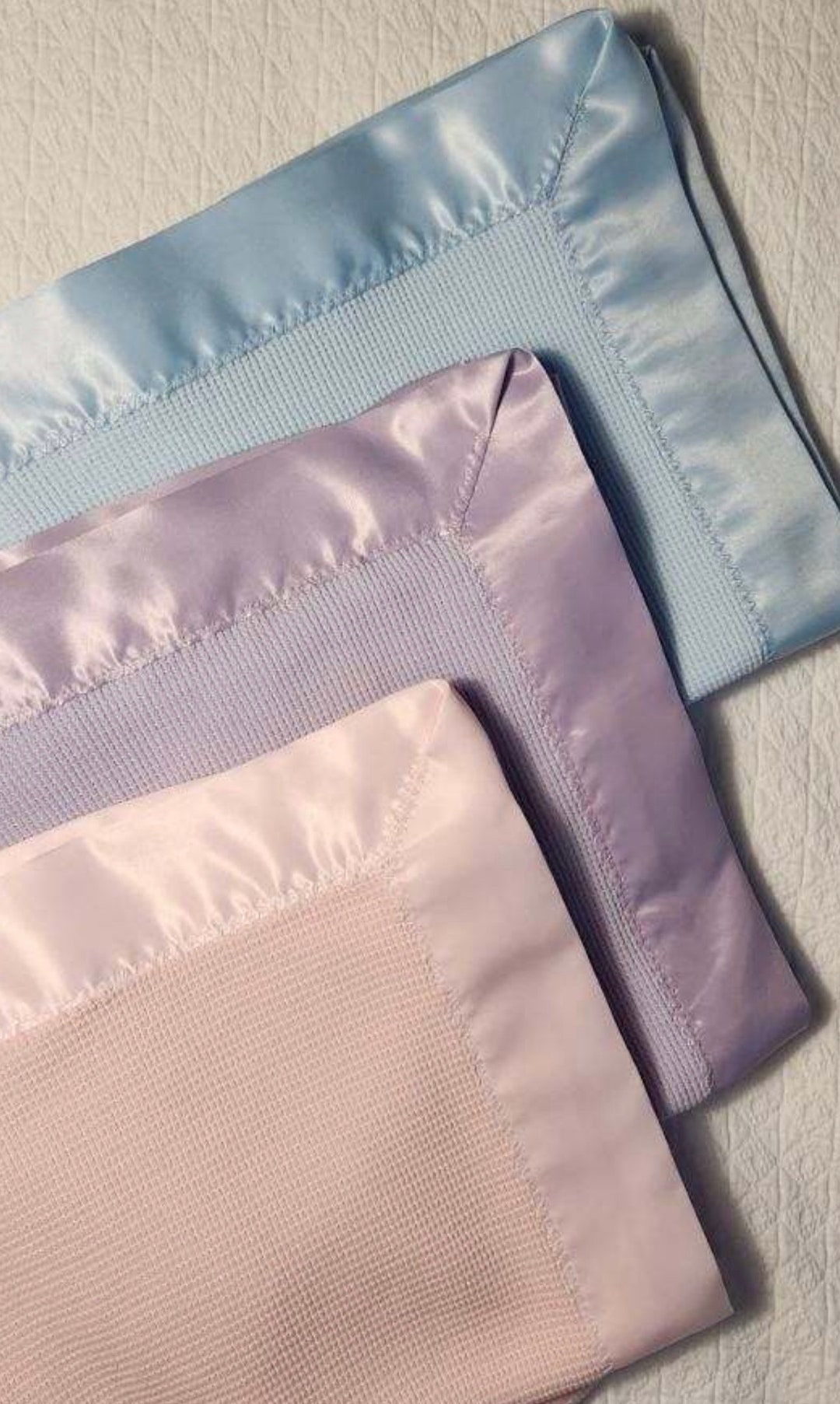 SATIN TRIM COTTON Blanket, Toddler Size, Satin Edge, 100 Cotton