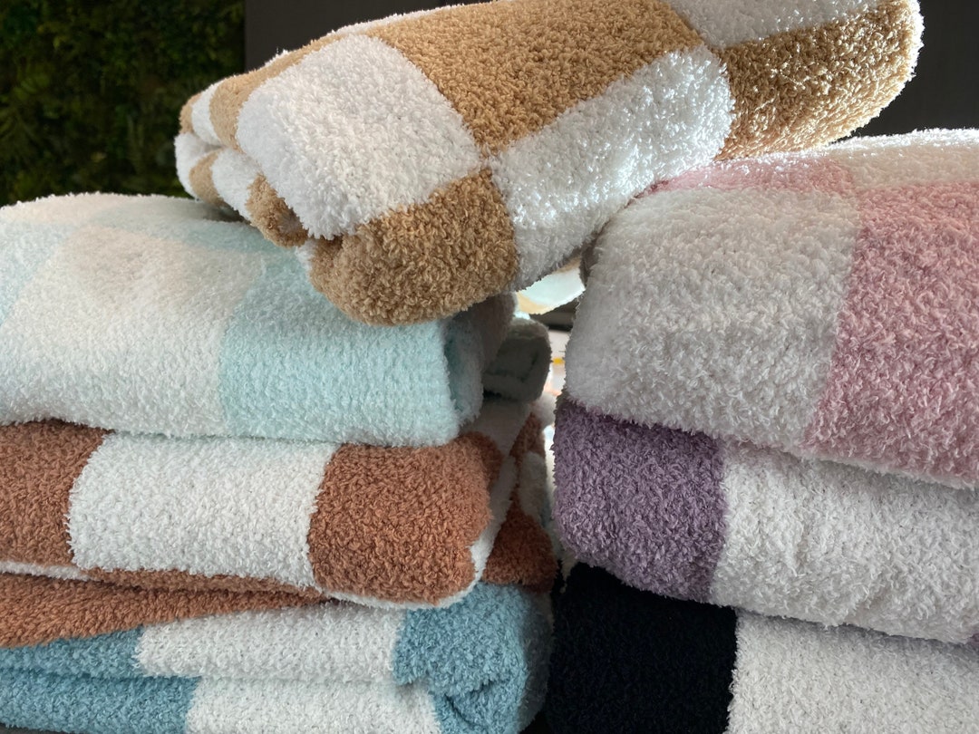 SOFT Microfiber Baby Blanket, Receiving Blanket, Newborn Checkered