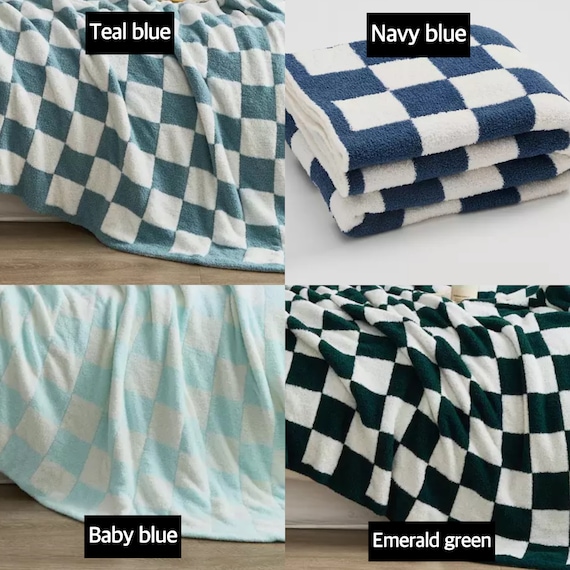 SOFT Microfiber Baby Blanket Receiving Blanket Newborn Checkered