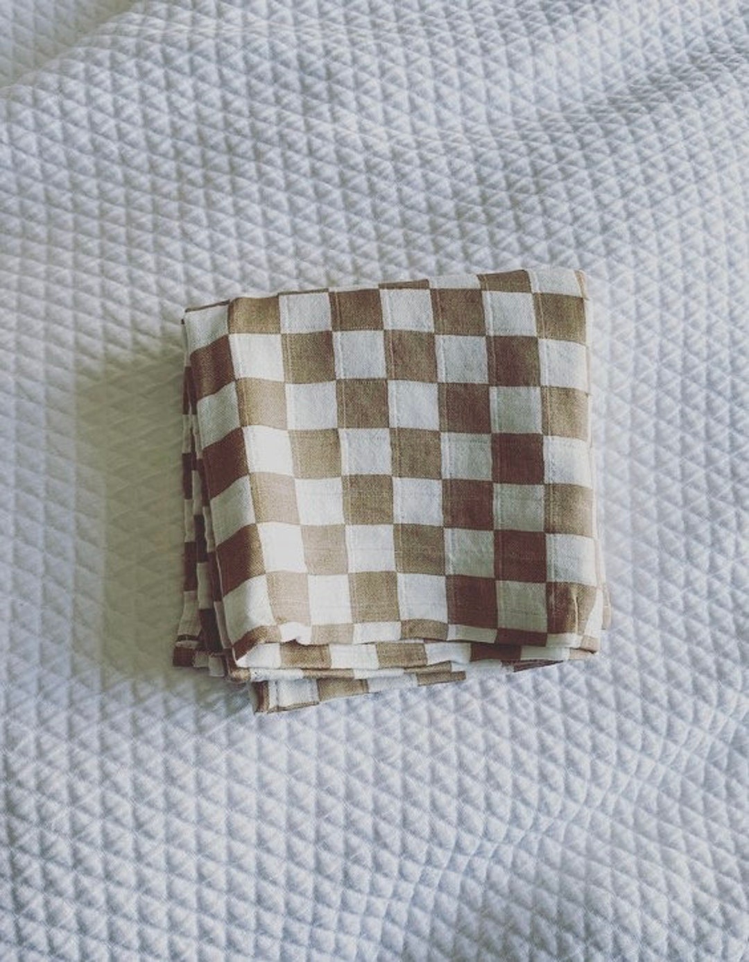 Checkered Bamboo Cotton Swaddle Stroller Receiving Blanket Etsy