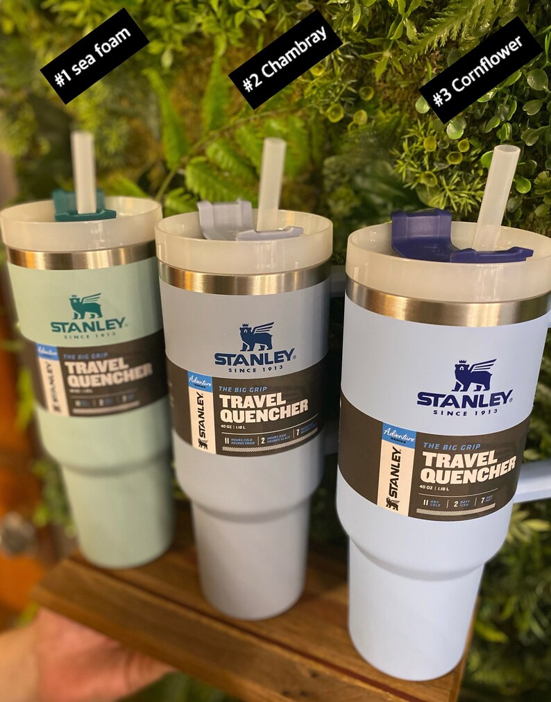 Stanley BLUES 40 Oz Tumbler Seafoam Chambray Cornflower Etsy