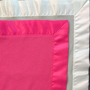 SATIN TRIM BLANKET, Special Edition Colors, Newborn baby blanket, Handmade blanket, stroller blanket, Baby shower gift, sensory adhd