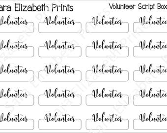 Volunteer Quarter Box Planner Stickers