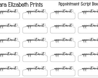 Appointment script quarter box planner stickers