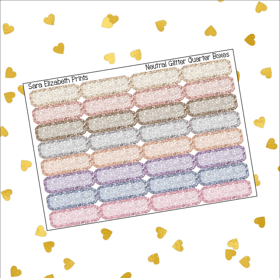 Pastel Neutral Glitter Quarter Boxes - Etsy
