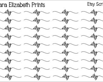 Etsy script planner stickers