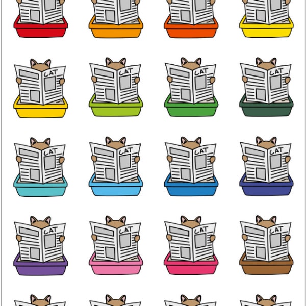 Kitty Litter Box Planner Stickers