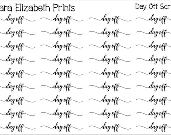 Day Off script planner stickers