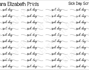 Sick Day script planner stickers