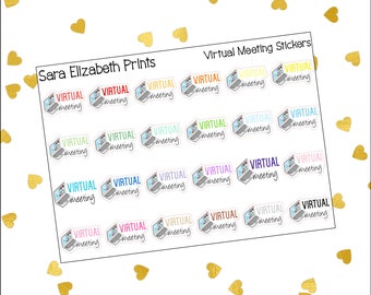 Multicolored virtual meeting stickers
