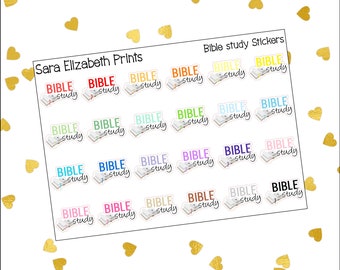 Multicolored bible study stickers