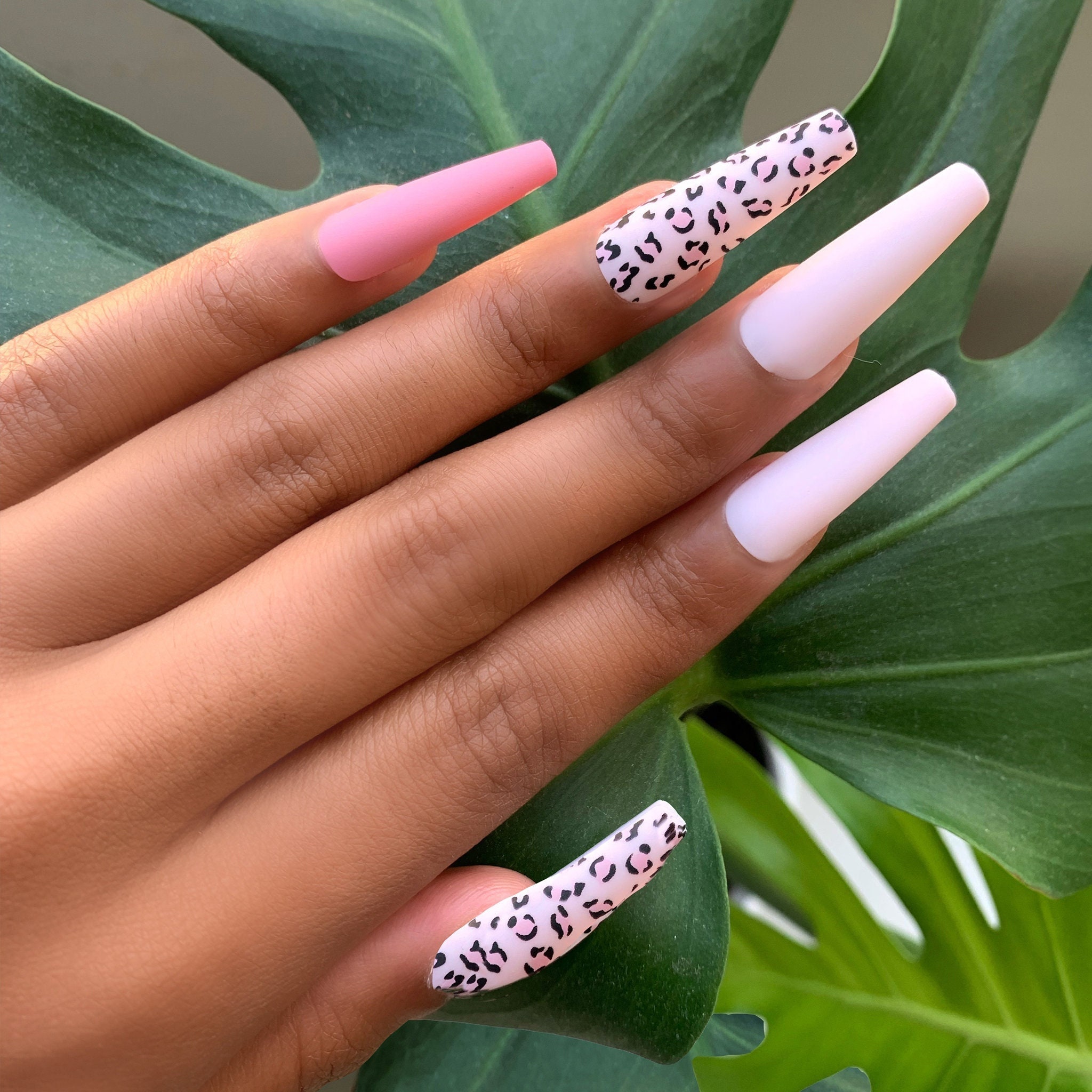 EXOTIC BABE Press-on Nails Summer French Tip Extra-long Coffin Nails  Reusable Lavaa Beauty 
