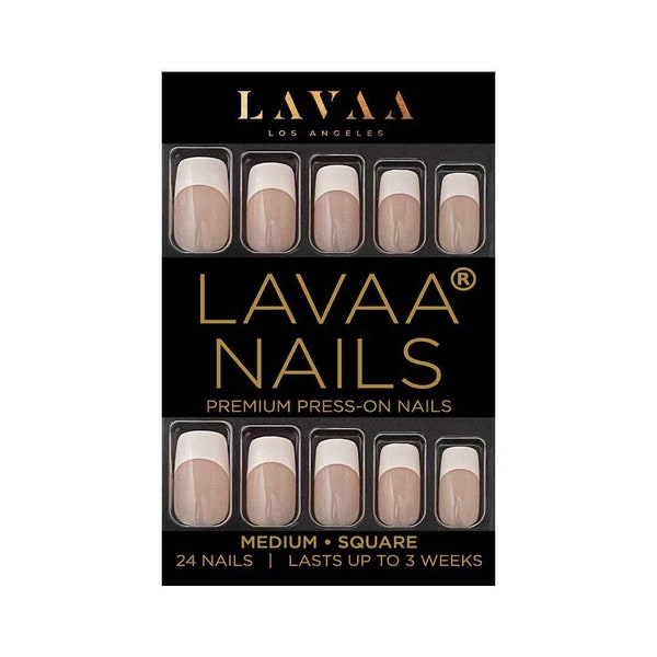 2000's PRINCESS Press-On Nails | Medium Square Classic French Tip | Salon Quality & Reusable | Lavaa Beauty