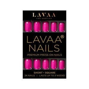 GLOSSY MAGENTA Press-On Nails | Medium Square Glossy Magenta/Purple Nails | Salon Quality & Reusable | Lavaa Beauty