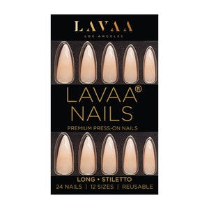 FRENCH KISS Press-On Nails | Ombre French Tip Long Stiletto Nails | Glossy Shine | Salon Quality & Reusable | Lavaa Beauty