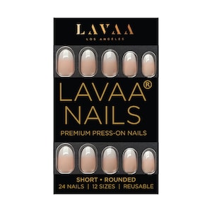 OMBRÉ MOOD Press-On Nails | Short Rounded Ombré French Nails | Reusable | Lavaa Beauty