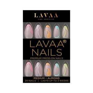 PASTEL DREAMS Press-On Nails | Medium Almond Pastel Swirl Nails | Salon Quality & Reusable | Lavaa Beauty