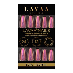 HETA VAROR Press-On Naglar | Kromlila Långa Kistagnaglar | Salongskvalitet & Återanvändbara | Lavaa Beauty