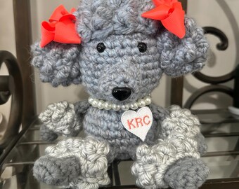 Handmade Crochet Pretty Poodle | Amigurumi | Crochet Collectible | Poodle Lover Gift - With Personalized Patch