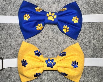 Royal Blue/Gold Sigma Woman Bow tie; Poodles in bow ties!