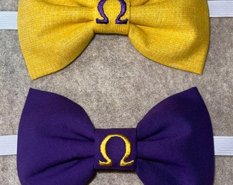 Purple or Gold Omega Man Fraternity Bow tie