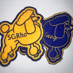 Pretty Poodle, Personalized, embroidered iron-on patch - Accommodates First Name