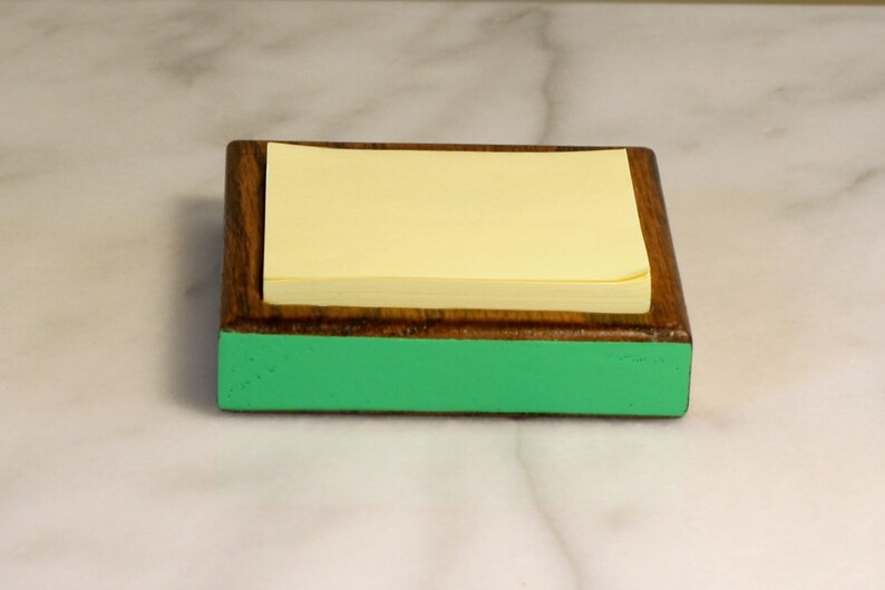Post It Note Holder Oak Wooden Etsy