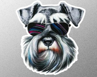 Dog Face Sticker, Dog Sticker, Cute Dog Sticker, Dog Lover Sticker, Dog with Glasses Sticker, Cool Dog Sticker