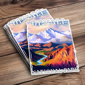 Denali National Park Sticker, Alaska Sticker, State Sticker, Bumper Sticker