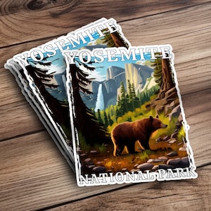 Yosemite National Park Stickers, Camping Stickers, Adventure Stickers, Nature Lover Gifts, Vinyl Die Cut Decal