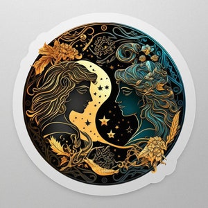 Gemini Zodiac Sticker, Zodiac Sticker, Zodiac Sign Sticker, Modern Zodiac, Minimalist Sticker, Planets Stickers, Gemini Sticker