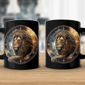 Leo Zodiac Mug, Leo Constellation Mug, Leo Gifts, Leo Constellation Coffee Mug, Zodiac Gifts, Zodiac Mugs, Astronomy Coffee Mug, Black Mug