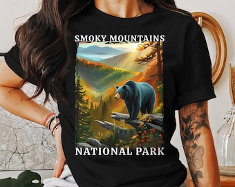 Smoky Mountains National Park North Carolina, Camping T-Shirt, Camping Sweatshirt, Mountain Sweater, Outdoor Gift, Nature Tee, Black Bear