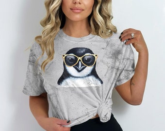 Penguin Face Shirt, Penguin Shirt, Cute Penguin Shirt, Penguin Lover T-Shirt, Penguin Met Bril Shirt, Grappige Pinguïn Tee, Comfort Kleuren