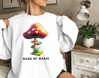 Mushroom Sweatshirt, Mushroom Sweater, Botanical Shirt, Hippie Shirt, Mushroom Shirt, Nature Sweater, Mushroom Hoodie, Botanical Sweatshirt