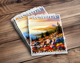 Acadia National Park Sticker, Maine Sticker, Vacation Gift, Decal, Car Decal, Laptop Sticker