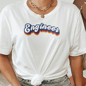 Retro Engineer Shirt, Engineer Gift, Groovy Engineer Shirt, Engineer Week, Builder Shirt, Gift for Her, Career, Job
