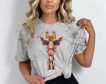 Giraffe Face Shirt, Giraffe Shirt, Cute Giraffe Shirt, Giraffe Lover T-Shirt, Giraffe With Glasses Shirt, Funny Giraffe Tee, Comfort Colors