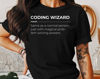 Funny Coding Wizard Definition T-Shirt, Unisex Programmer Humor Sweatshirt, Casual Geek Hoodie, Tech Gift, Computer Science Apparel