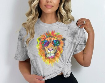 Lion Face Shirt, Lion Shirt, Cute Lion Shirt, Lion Lover T-Shirt, Lion With Glasses Shirt, Funny Lion Tee, Comfort Colors