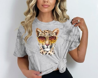 Leopard Face Shirt, Leopard Shirt, Cute Leopard Shirt, Leopard Lover T-Shirt, Leopard With Glasses Shirt, Funny Leopard Tee, Comfort Colors