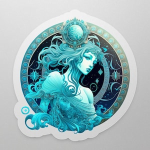 Aquarius Zodiac Sticker, Aquarius symbol Sticker, Cute Astrology Sticker, Star Sign Stickers, Zodiac Symbol Stickers, Aquarius Sticker