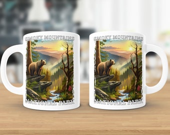 Smoky Mountains National Park Mug, Smoky Mountains Gifts, National Parks Coffee Mug, Smoky Mountains Coffee Cup, Mountain Mug