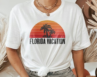 Florida Vacation T-Shirt, Retro Sunset Graphic Tee