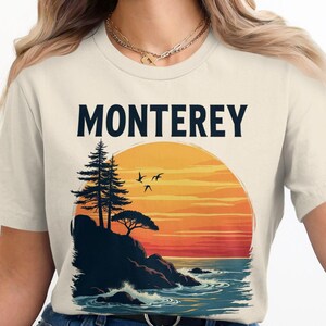 Monterey California Sunset T-Shirt, Ocean View Graphic Tee, Beach Vibes Shirt, Coastal Living Apparel, Vacation Souvenir, Surf Style Top