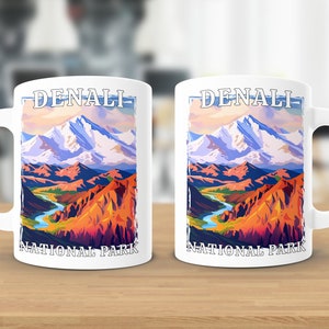Denali-Nationalpark-Becher, Alaska-Becher, Alaska-Geschenke, Denali-Kaffeebecher, Denali-Cup, Nationalpark-Geschenke, Alaska-Kaffeetasse