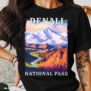 Parque Nacional Denali Alaska, camiseta de camping, sudadera de camping, suéter de montaña, regalo al aire libre, camiseta de la naturaleza, recuerdo de Denali