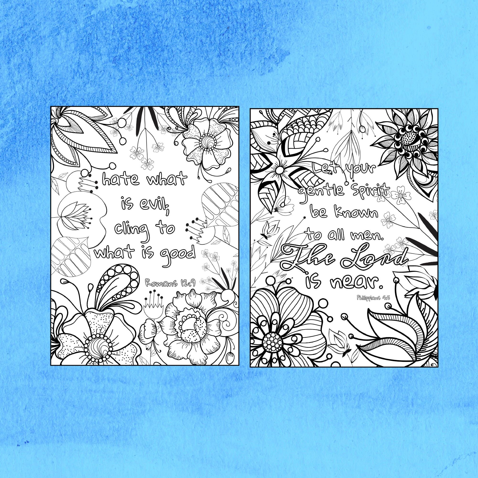 Coloring Pages Pack, Fruit of the Spirit, Bible Verse Color Pages