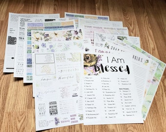 I AM BLESSED Bible Sticker set, bible journaling kit, bible study elements, bible stickers, gift for her, study group gift, creative study