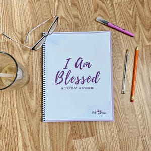 I Am Blessed Bible Study Guide - Beatitudes Women&#39;s group workbook, Matthew 5 New Testament, Christian study set, spiral bound study journal